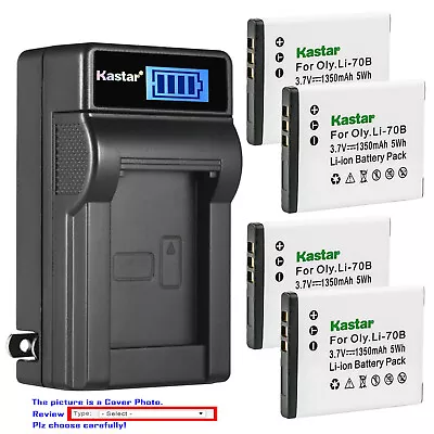 Kastar Battery LCD Wall Charger For Olympus Li-70B LI70B & Olympus VG-160 Camera • $7.99