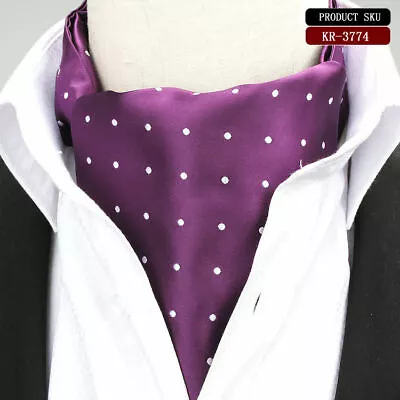 £6.99 • Buy Men Ascot Neck Ties Vintage Jacquard Silk Paisley Polka Scarves Cravat Gentleman