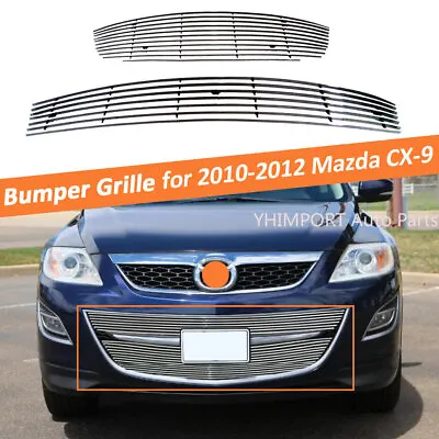 Chrome Billet Grille Bumper Grille Combo Fits Mazda CX-9 2010 2011 2012 • $83.99