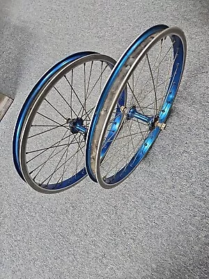 Araya 7x Old School BMX Wheel Blue Rim Shimano Hub 80s Vintage 36H 20x1.75 • $224.50