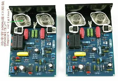2pcs QUAD405 CLONE HIFI Stereo Amplifier Board Dual MJ15024 Angle Aluminum • £51.47