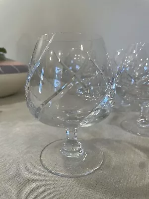 Mikasa Olympus Brandy Sniffers Cut Glass Swirl Crystal Cups (Set 3) (+1 Free!) • $175