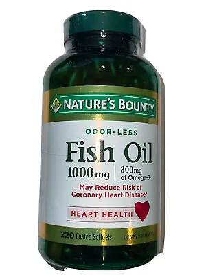 $14.99 • Buy Nature's Bounty Fish Oil Odorless 1000 Mg  Dietary Supplement - 220 Softgels