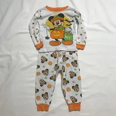 Disney Baby-24 Mos Boy Girl Pumpkin Mickey Mouse October Halloween Pajamas • $0.99