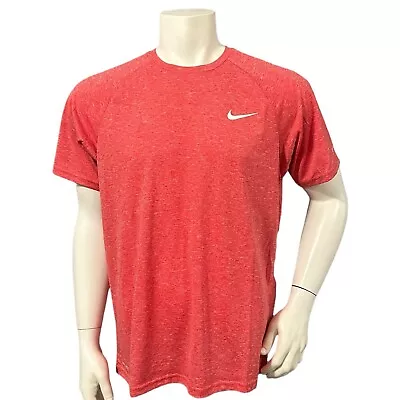 Nike Swim Mens Activewear Short Sleeve T-Shirt Red UV Protection Dri Fit L New • $14.99