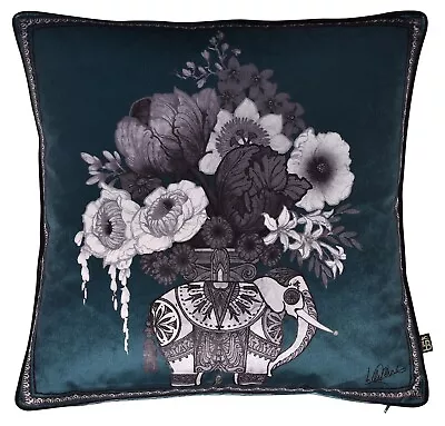 Laurence Llewelyn-Bowen Velvet Elephant Sofa Scatter Cushion Cover 43x43cm Green • £10.95