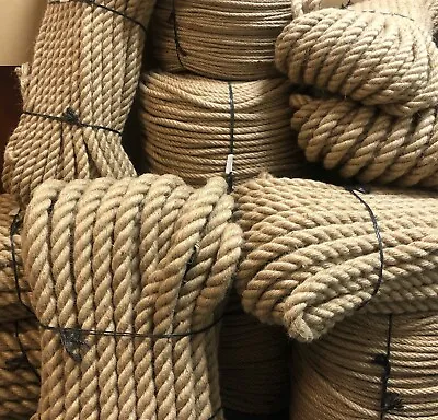 £0.99 • Buy 100% Natural Jute Hessian Rope Cord Braided Twisted Boating Garden Decking Gym