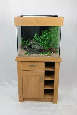 Ex Display AquaOne Oakstyle 110L Oak Fish Tank Aquarium Cabinet LED Light Shaker • £329.99