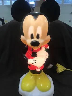 Mickey Mouse Christmas Plastic Mold Holding A Candy Cane (Works) • $20