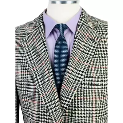 40L Jos A Bank Mens Vintage 2 Button Pure Wool Blazer Sport Coat Bold Glen Check • $89.95