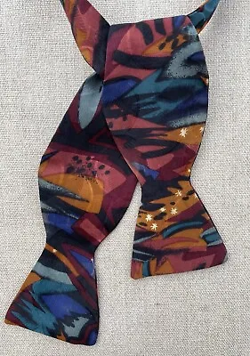 Vintage Bert Pulitzer Bow Tie Multicolor Abstract Adjustable Self-Tie 2.5  • $20