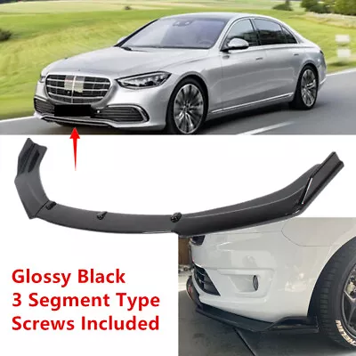 Fit For Mercedes S Class 21-23 Universal Front Bumper Lip Spoiler Splitter Black • $58.28