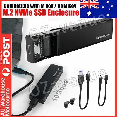 $26.95 • Buy Aluminium M.2 NVMe SSD SATA TO USB 3.0 External Enclosure Storage Case Adapter