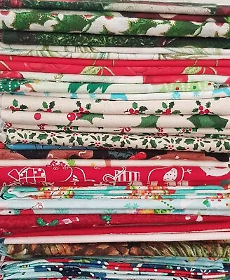 $3.50 • Buy Christmas F/Q Fat Quarters 100% Cotton Quilting Fabric Various