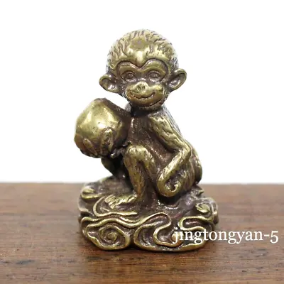 Brass Monkey Figurine Statue House Office Table Decoration Animal Figurines Toys • $9.99