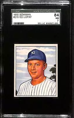 1950 Bowman #215 Ed Lopat  SGC 84 NM 7 C85811 • $78