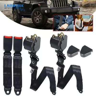 2 Universal 3 Point Retractable Seat Belts Fit For Jeep CJ YJ Wrangler 1982-95 • $29.35