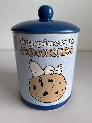 Peanuts Snoopy Happiness Is Cookies Ceramic Jar Cannister Large Cookie NEW • $33.25