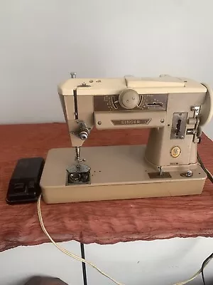 Vintage Singer Model 401A Slant-O-Matic Sewing Machine Working Fine  • $129.85