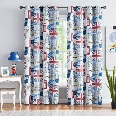 Fmfunctex 84  Full Blackout Curtains For Kids Room - Union Flag Design • £9.64