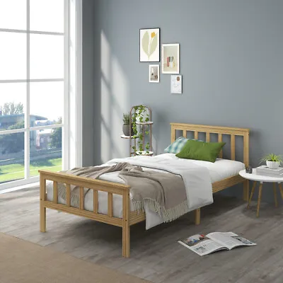 Solid Pine Wood Single Bed Double Bed Frame For Kids Teenagers Adults • £45.99