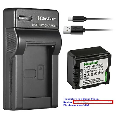 Kastar VW-VBG070 Battery Slim Charger For Panasonic SDR-H40P SDR-H41 SDR-H48GK • $6.59