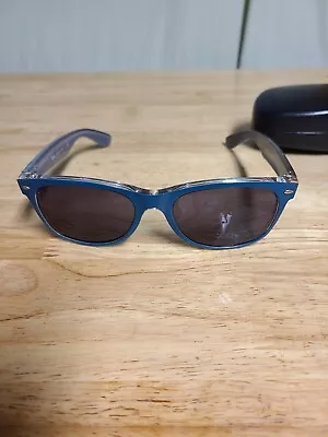 Authentic Ray Ban RB-2132 52mm WAYFARER Blue PRESCRIPTION Sunglasses W/ Case • $46.94