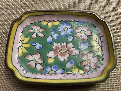 Copper & Enamel Decorative Plate - Vintage/Antique? Floral VTG - FREE SHIPPING! • $10.99