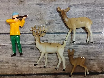 VTG Bakery Figure Toy Hunter & Deer Cake Topper Party Decor Buck Doe Fawn A1 • $9.99