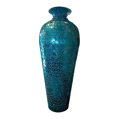 DecorShore Tall Vase Mosaic Vase 20” Floor Vase Decorative Accent Metal Vase • $119