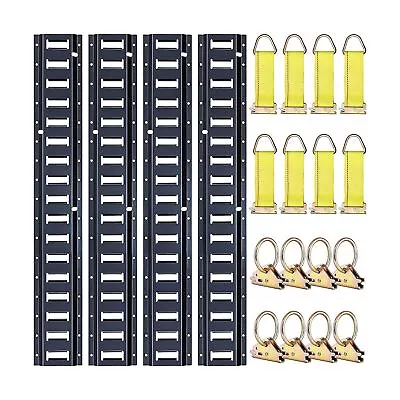 Trekassy 8ft E Track Tie-Down Rail Kit 4 Pack 8' Etrack Rails With 16PCS E-T... • $157.99