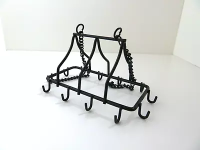 £8.46 • Buy Dolls House Black Metal Pot & Pan Hanger Miniature 1:12 Scale Kitchen Accessory 