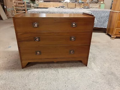 Lovely Antique Arts And Crafts Walnut Chest Of Drawers In Very Good Condition  • £195