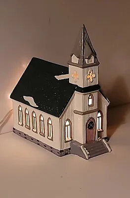 $29.99 • Buy Vintage Christmas DEPT 56 Orig SNOW VILLAGE Ceramic Church Light ALL SAINTS 1986