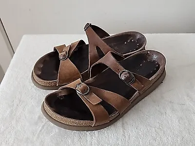 Mephisto Hannel Brown Leather Sandals Women's Size 37 / 7 • $18