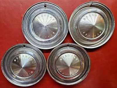 1962 1963 Mercury Meteor Comet Monterey Hubcap 14  Wheel Covers White SET OF 4 • $142.50