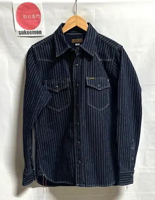 IRON HEART IHSH-62 12oz Wabash Western Shirt Size S Navy Made In Japan #a723 • $191.36