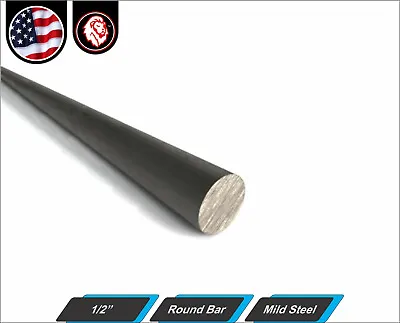 1/2  Round Metal Bar - Steel Rod - Mild Steel - 60  Inch Long (5-ft) • $10.50