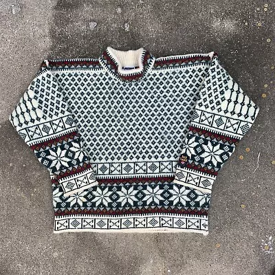 Vintage Dale Of Norway Sweater Mens Large Fair Isle Wool Knit Nordic Holiday • $94