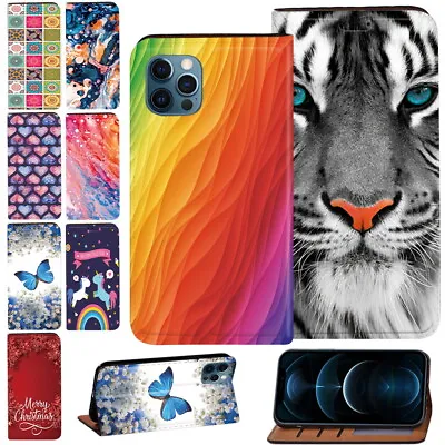 Printed PU Leather Phone Cover Case For IPhone 6 7 8 11 12 13 14 15/XR/SE 2 3 • £4.97