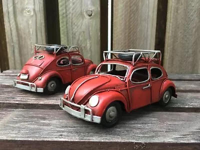 Vintage Diecast Beetle With Spare Wheels On Roof Rack • $29