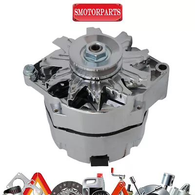 $71.96 • Buy Alternator Fit 110Amp Chrome 1 Wire Self Exciting Street Rod GM 305 350 BBC SBC