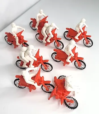 Rare Lot Vintage Motorcycle Cake Toppers Biker Cupcake Picks 8-bikes 10-bikers • $39.99