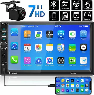 $31.99 • Buy 2DIN 7  HD Car Stereo Radio MP5 Player Bluetooth Touch Screen W/Rear View Camera
