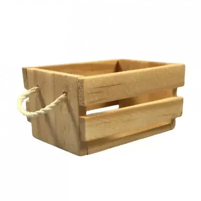 Dolls House Bare Wood Crate Box Miniature Fruit Veg Shop Store Market Accessory • $2.74