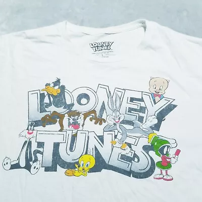 Vintage Looney Tunes Warner Bros T-Shirt Size L Large Bugs Bunny Martian Tweety • $12.98