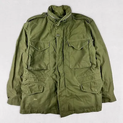 Vtg 1960s Military M-65 Field Coat Jacket Short Medium Green Army Vietnam OG 107 • $77.95