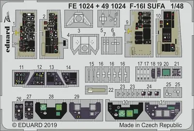 Eduard 1/48 F-16I SUFA Cockpit+Detail (Hasegawa) 491024 • $15.07