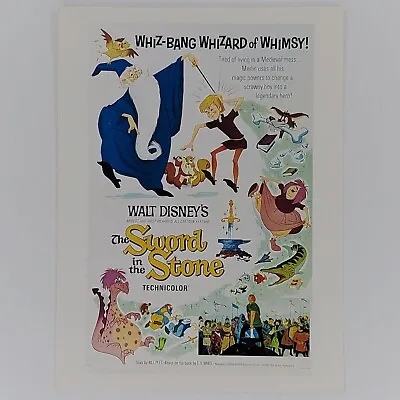 Sword In The Stone Postcard One Sheet Movie Poster Disney 1991 Merlin Madame Mim • $6