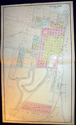 City Of St. Clair Antique Plat Map 1897 St. Clair County Michigan • $32.50